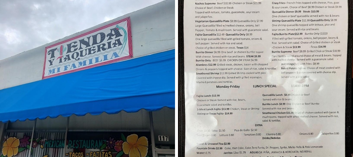 Tienda Y Taqueria Mi Familia Menu