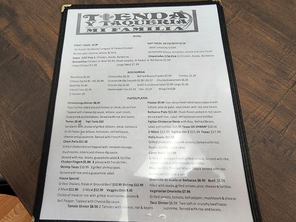 Tienda Y Taqueria Mi Familia Menu image 3